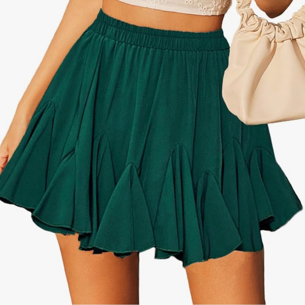 Ruffled Green Women's Skirt
